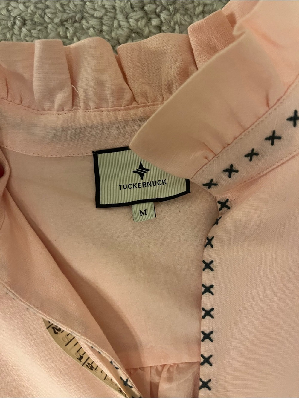 Tuckernuck Pale Pink Embroidered Ruffle-Neck Dress - Picture 10 of 10